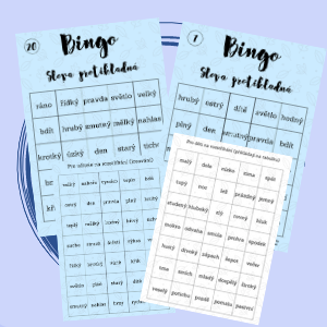 Bingo - slova protikladná - modrá