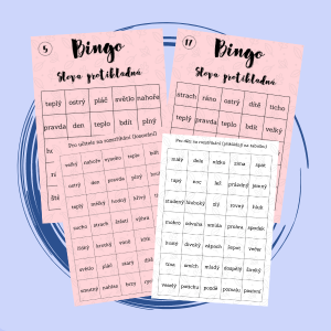Bingo - slova protikladná - růžová