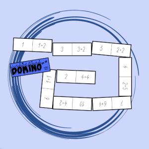 Domino modré - sčítání a odčítání do 10