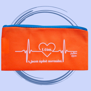 Penál - Učím a jsem úplně normální (oranžový)
