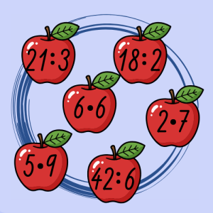 Jablíčka - násobení, dělení